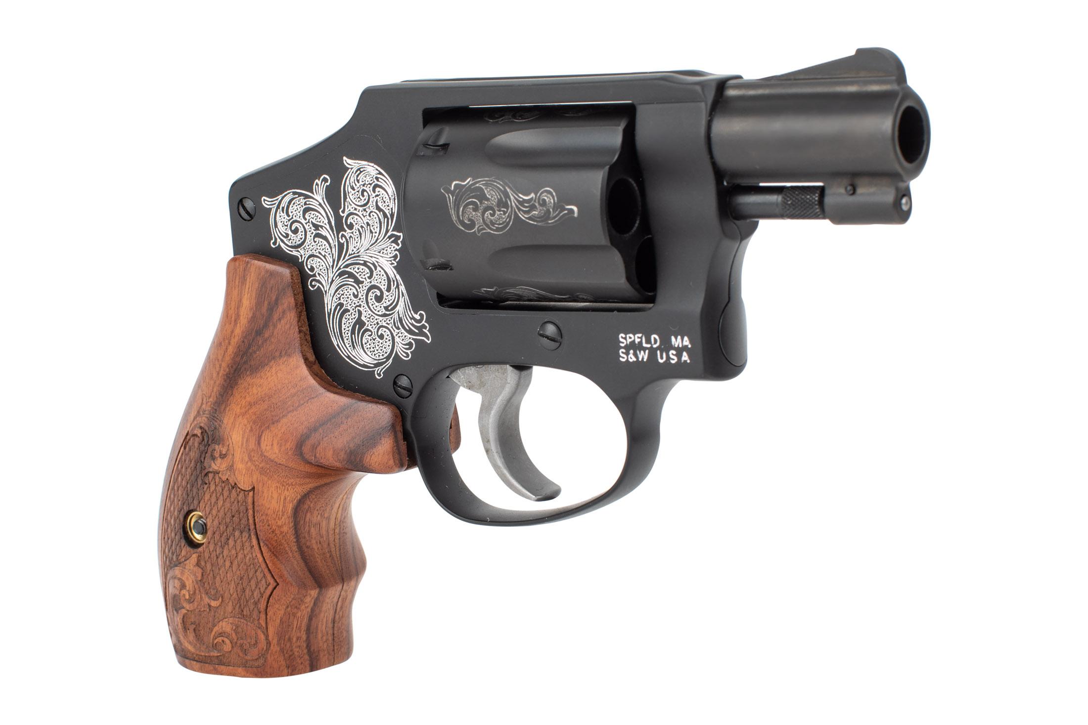 S&W Model 442 38SPL +P Revolver - Engraved Frame - 1.88